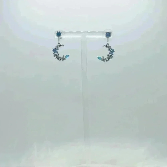 Moon Star Blue Earrings - Picture 7 of 7